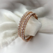 Load image into Gallery viewer, Rose gold twine bangles
