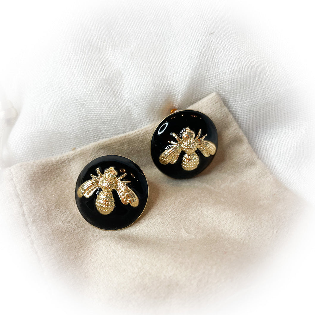 Black bee studs