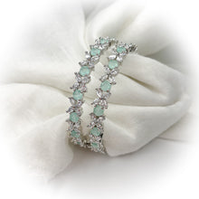 Load image into Gallery viewer, Floral mint bangles
