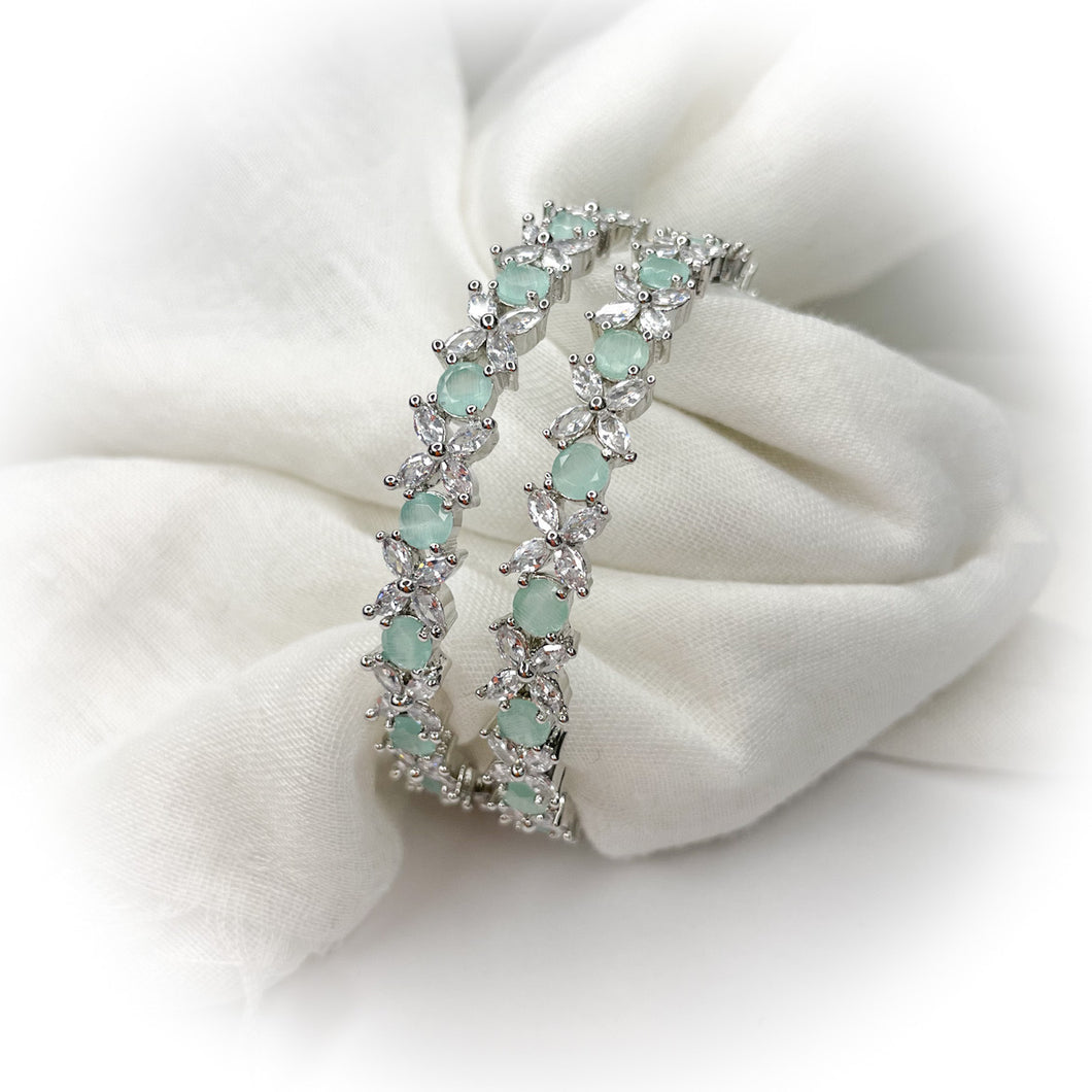 Floral mint bangles