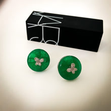 Load image into Gallery viewer, Jade butterfly studs
