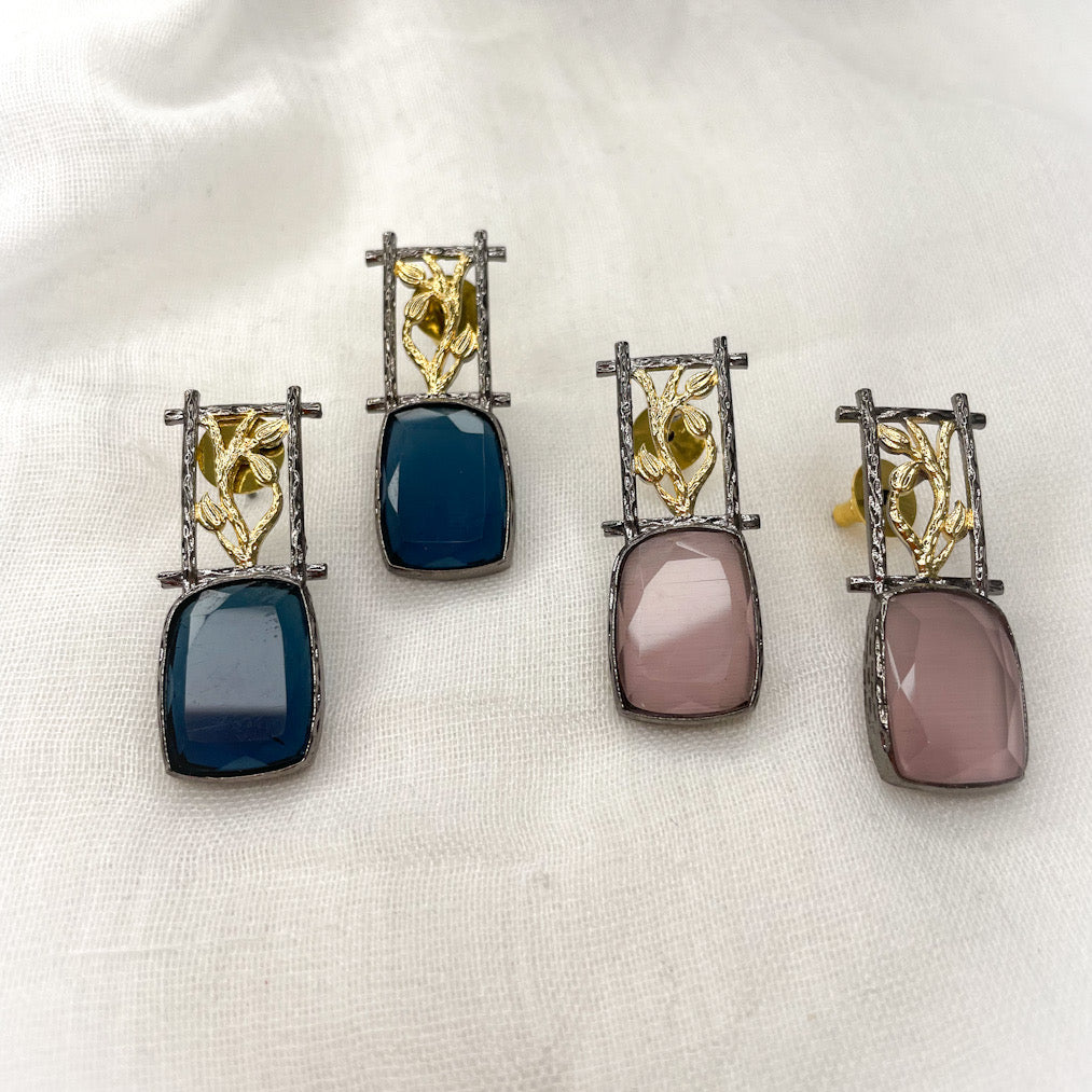 Dual toned tree studs