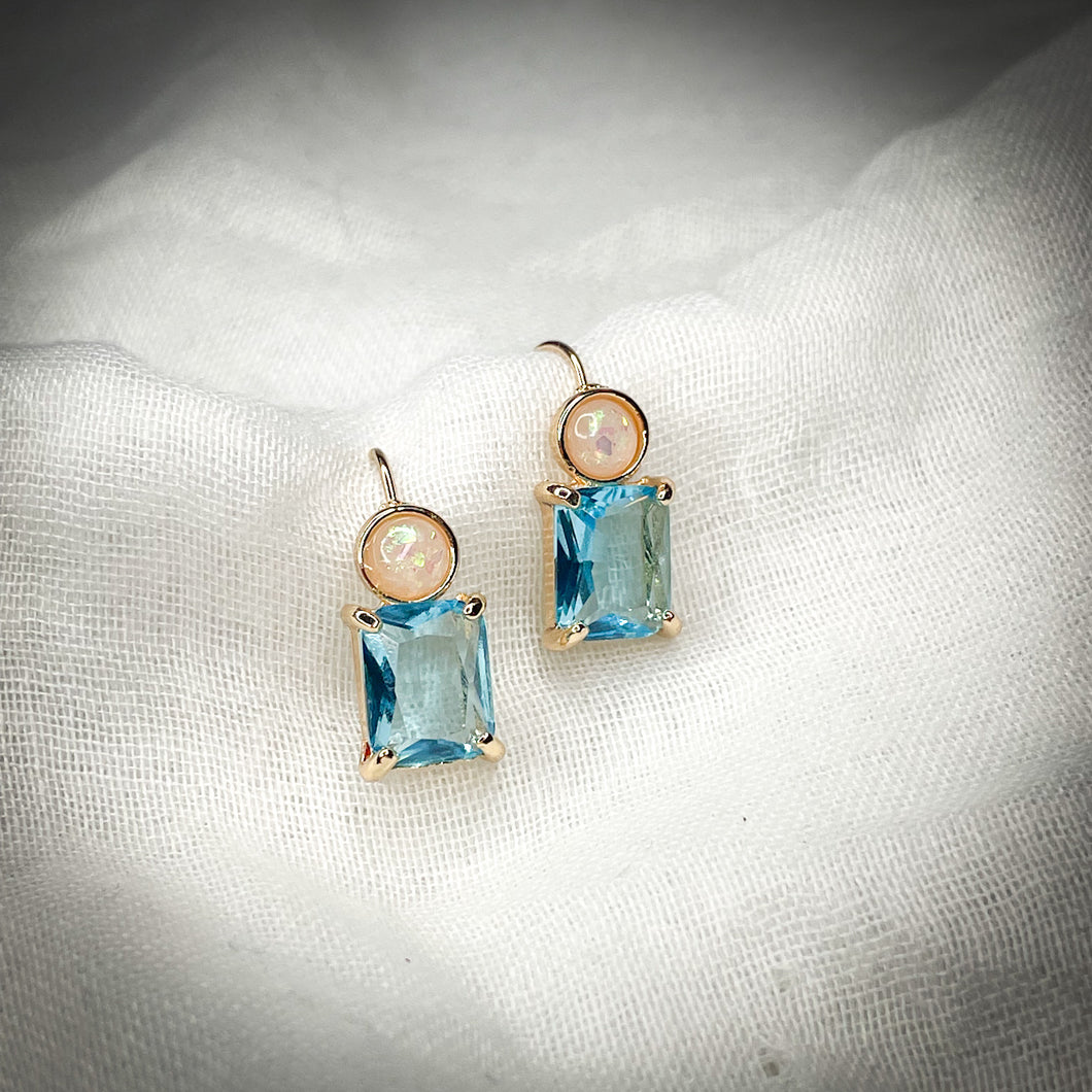 Opal square earrings