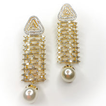 Load image into Gallery viewer, Baguette curtain earrings
