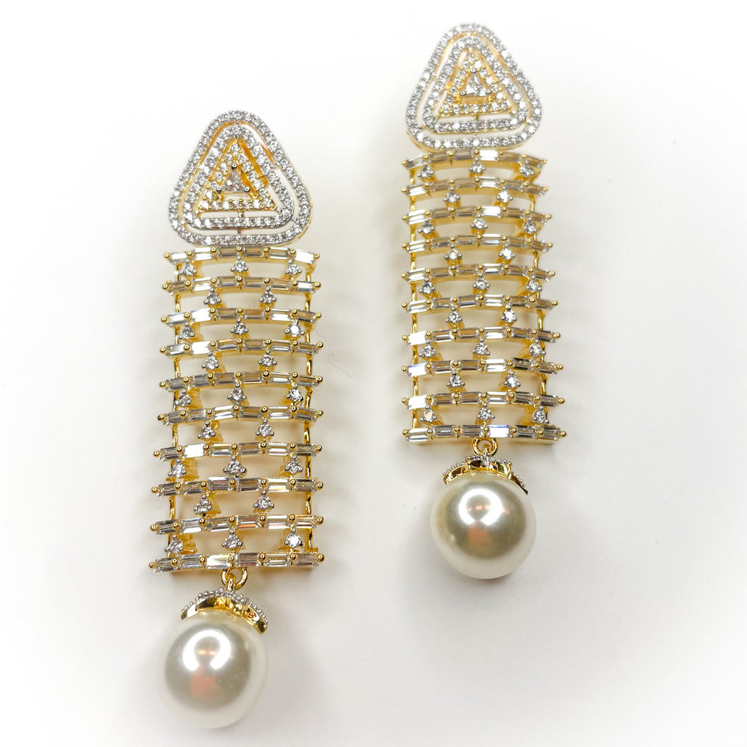 Baguette curtain earrings