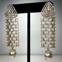 Load image into Gallery viewer, Baguette curtain earrings
