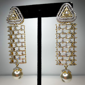 Baguette curtain earrings