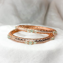 Load image into Gallery viewer, Rose gold mint bangles

