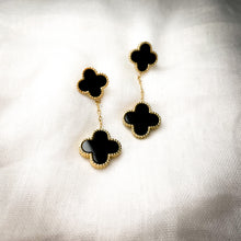 Load image into Gallery viewer, Four leaf clover drop earrings
