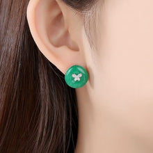 Load image into Gallery viewer, Jade butterfly studs

