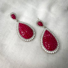 Load image into Gallery viewer, Paved tear drop earrings
