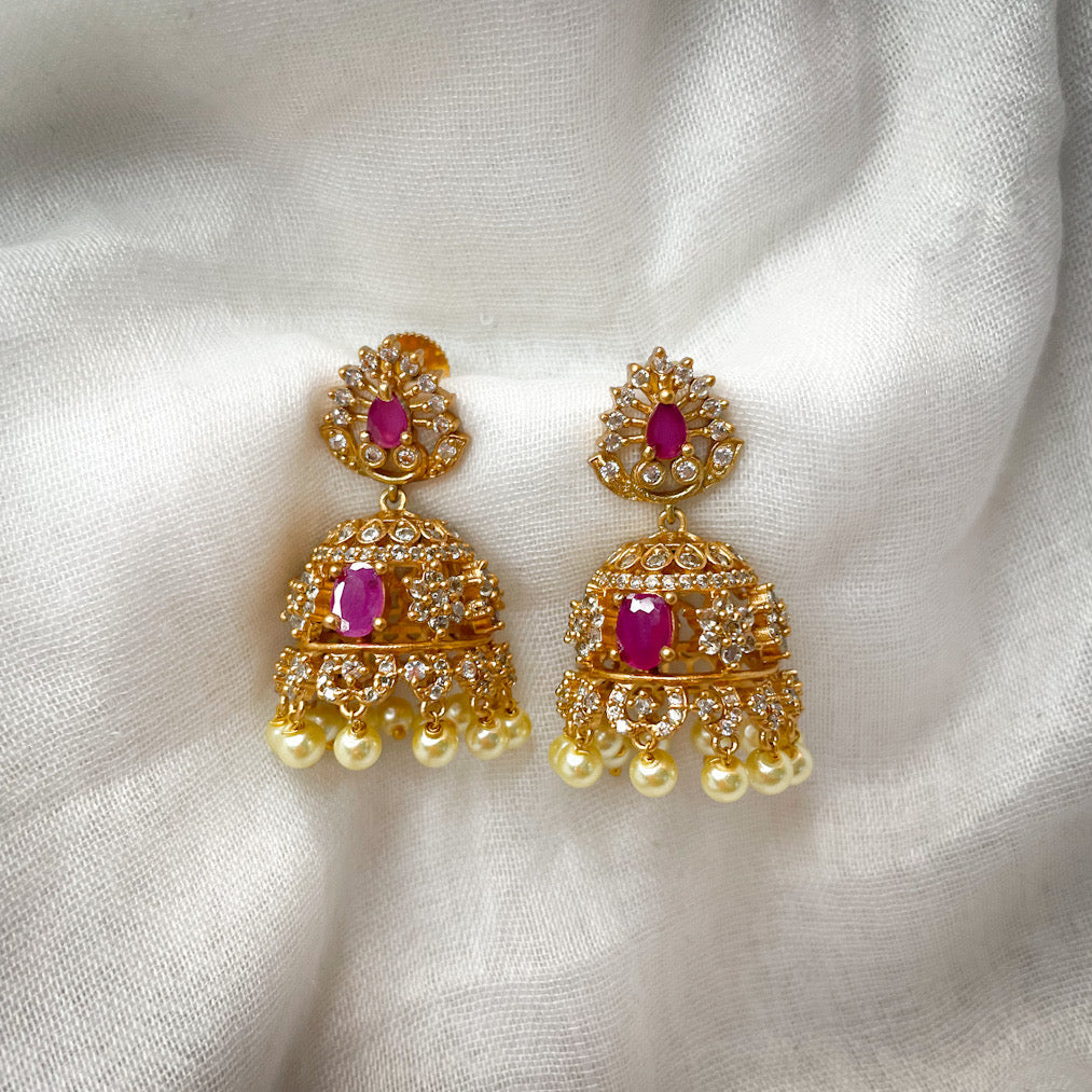 Ruby jhumkas