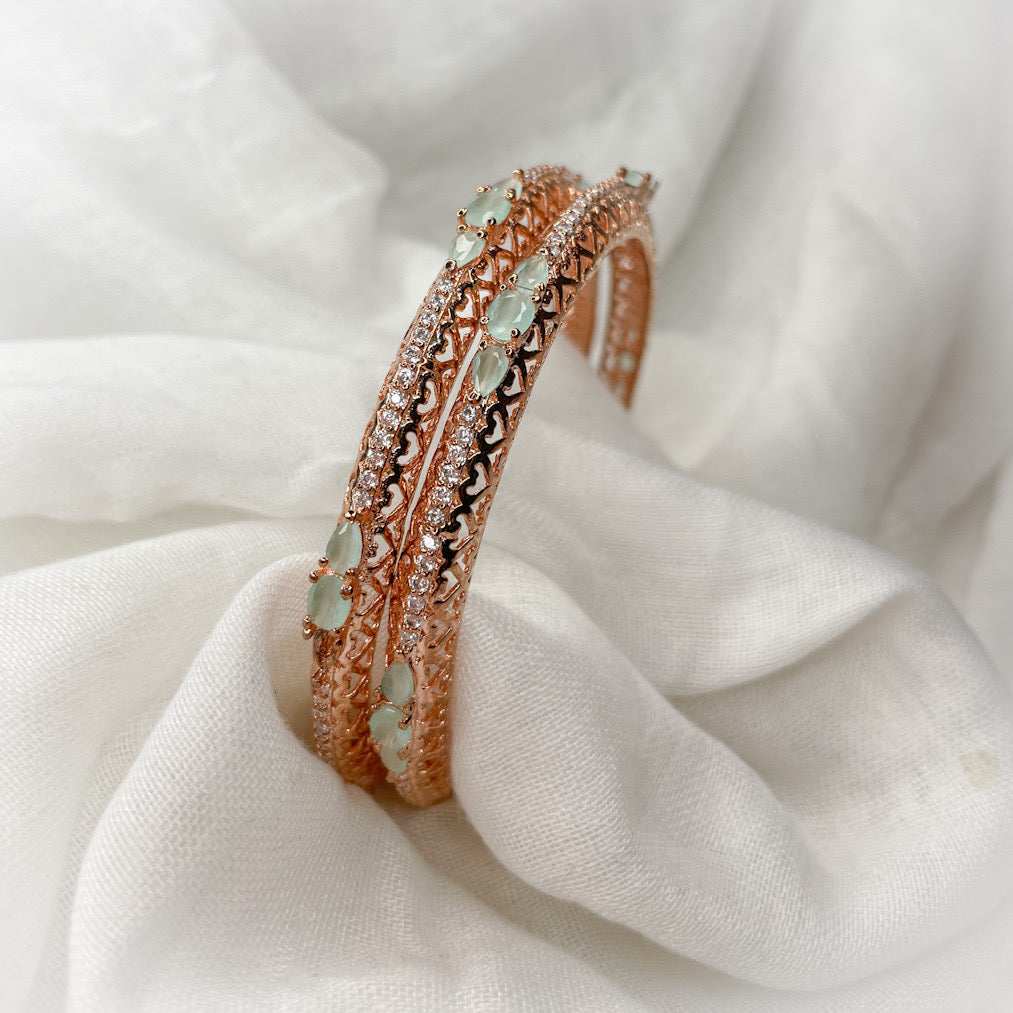 Rose gold mint bangles